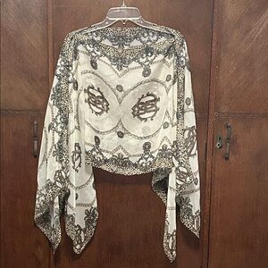 Elegant leopard Patterned sheer crop top wrap one size